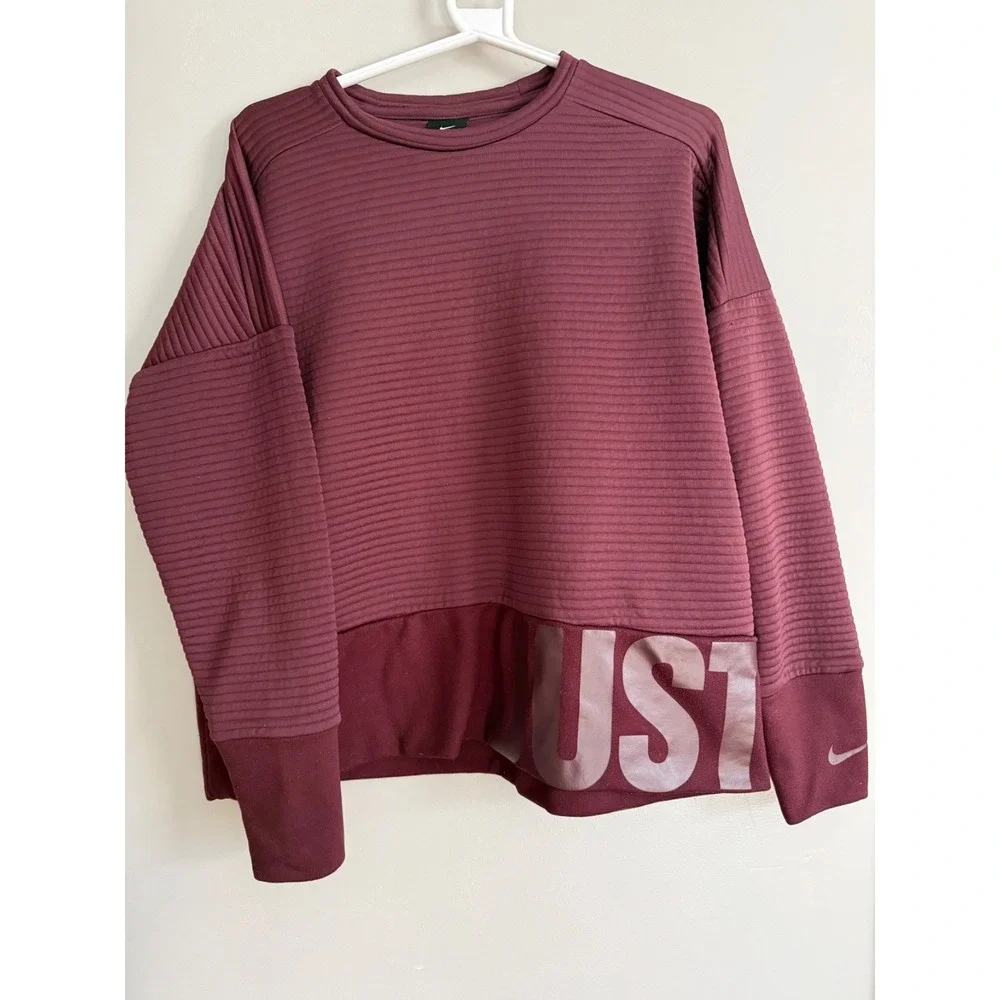 Nike Dri-Fit Training long sleeve ribbed sweatshirt size M Oversized Boxy Fit